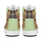 German Shepherd Dog Portrait Print High Top Leather Sneakers