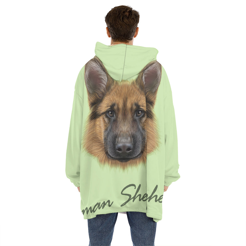 German Shepherd Dog Portrait Print Hoodie Blanket