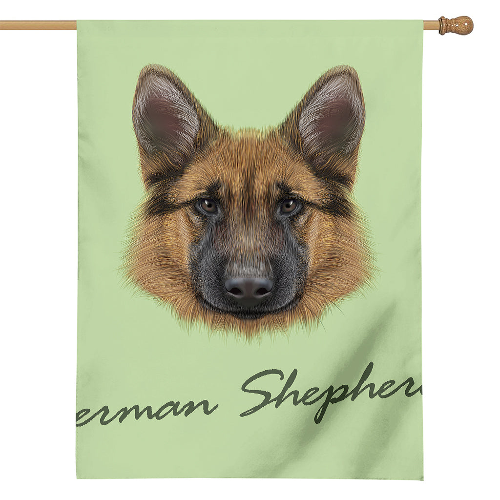 German Shepherd Dog Portrait Print House Flag