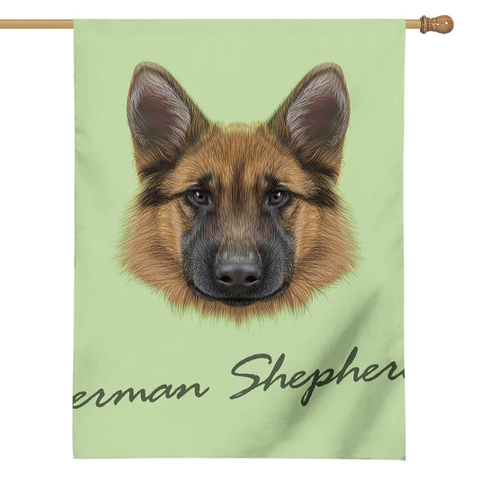 German Shepherd Dog Portrait Print House Flag