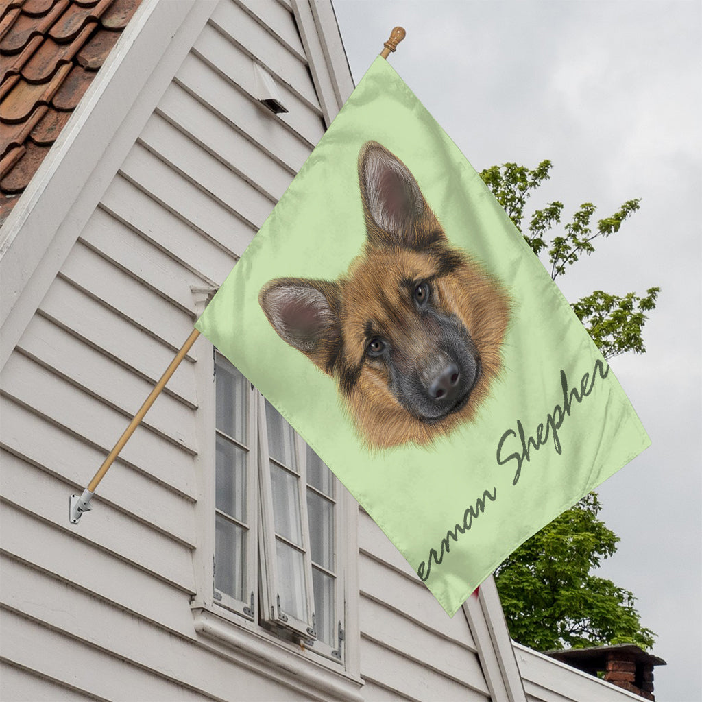 German Shepherd Dog Portrait Print House Flag