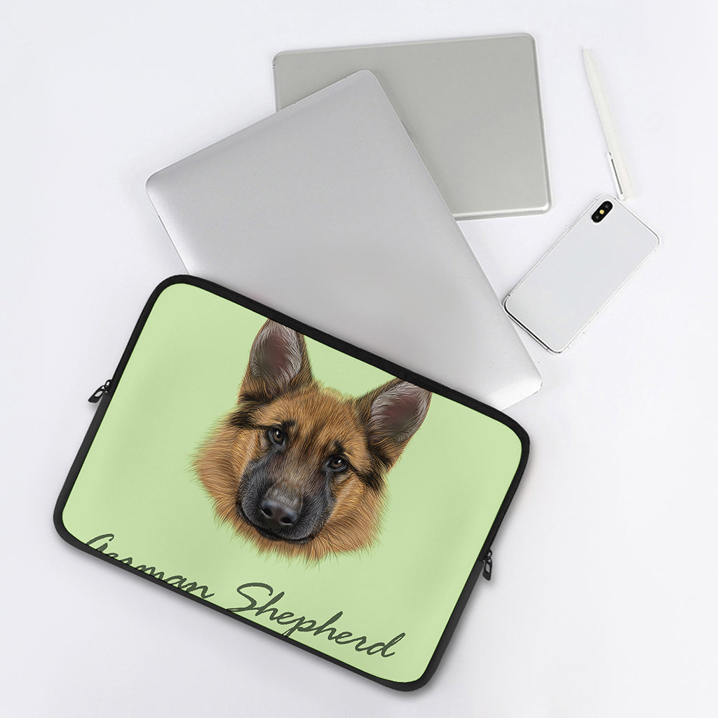 German Shepherd Dog Portrait Print Laptop Sleeve