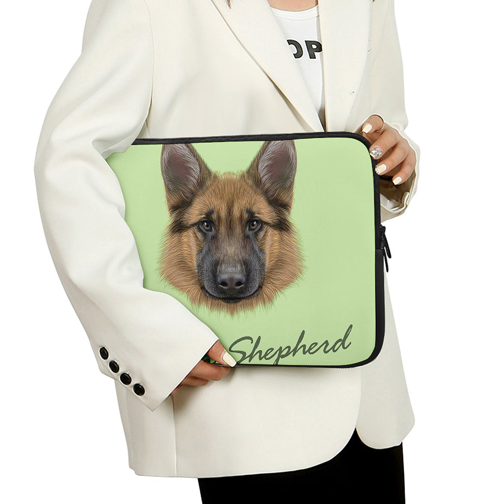 German Shepherd Dog Portrait Print Laptop Sleeve