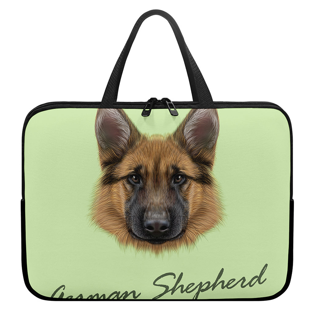 German Shepherd Dog Portrait Print Laptop Sleeve With Handle