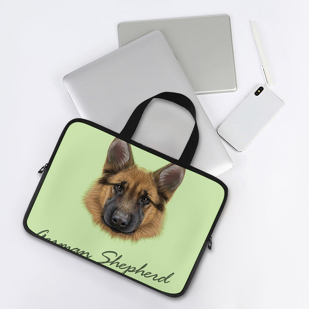 German Shepherd Dog Portrait Print Laptop Sleeve With Handle