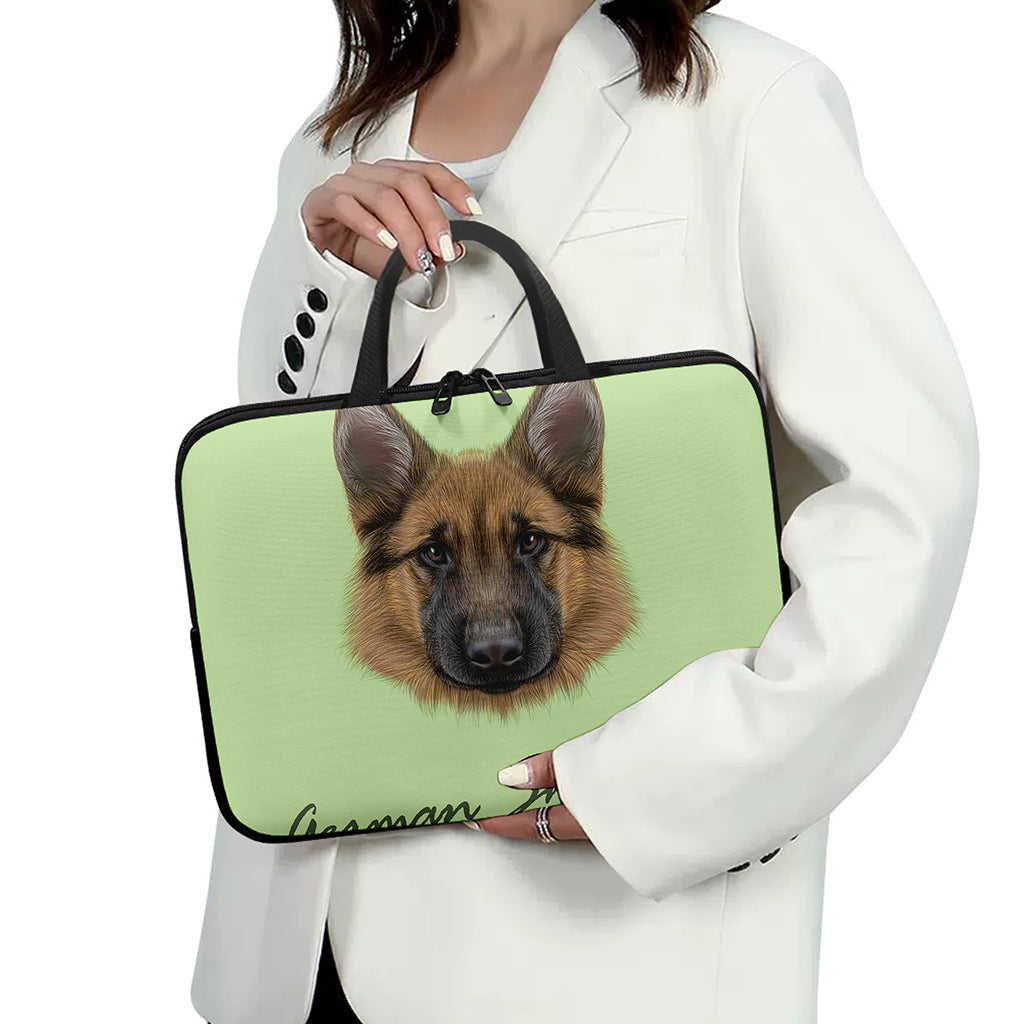 German Shepherd Dog Portrait Print Laptop Sleeve With Handle
