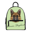 German Shepherd Dog Portrait Print Leather Backpack