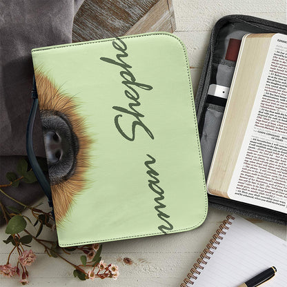 German Shepherd Dog Portrait Print Leather Bible Cover