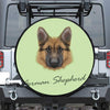 German Shepherd Dog Portrait Print Leather Spare Tire Cover