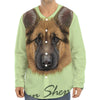 German Shepherd Dog Portrait Print Long Sleeve Baseball Jersey