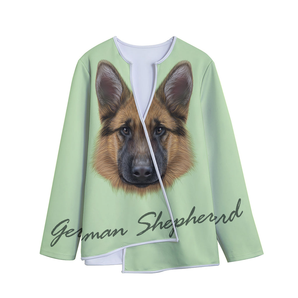 German Shepherd Dog Portrait Print Long Sleeve Short Coat