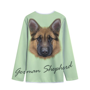 German Shepherd Dog Portrait Print Long Sleeve Short Coat