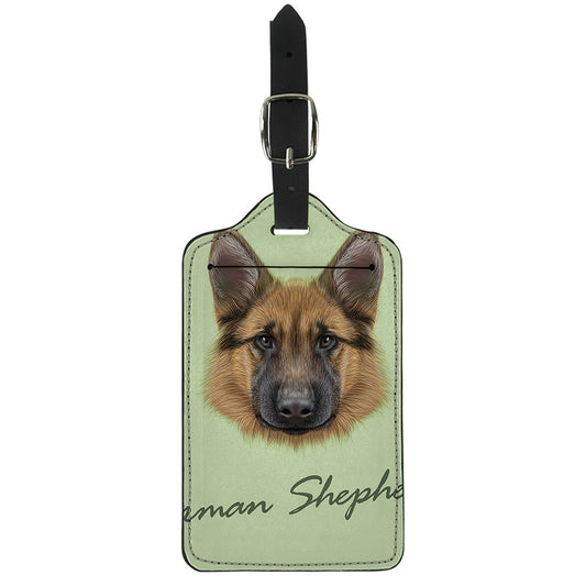 German Shepherd Dog Portrait Print Luggage Tag