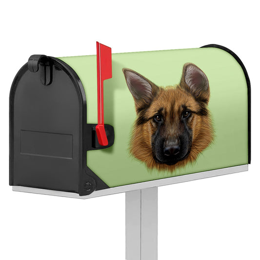 German Shepherd Dog Portrait Print Mailbox Cover