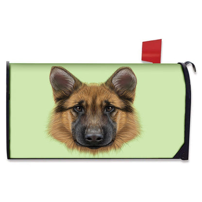German Shepherd Dog Portrait Print Mailbox Cover