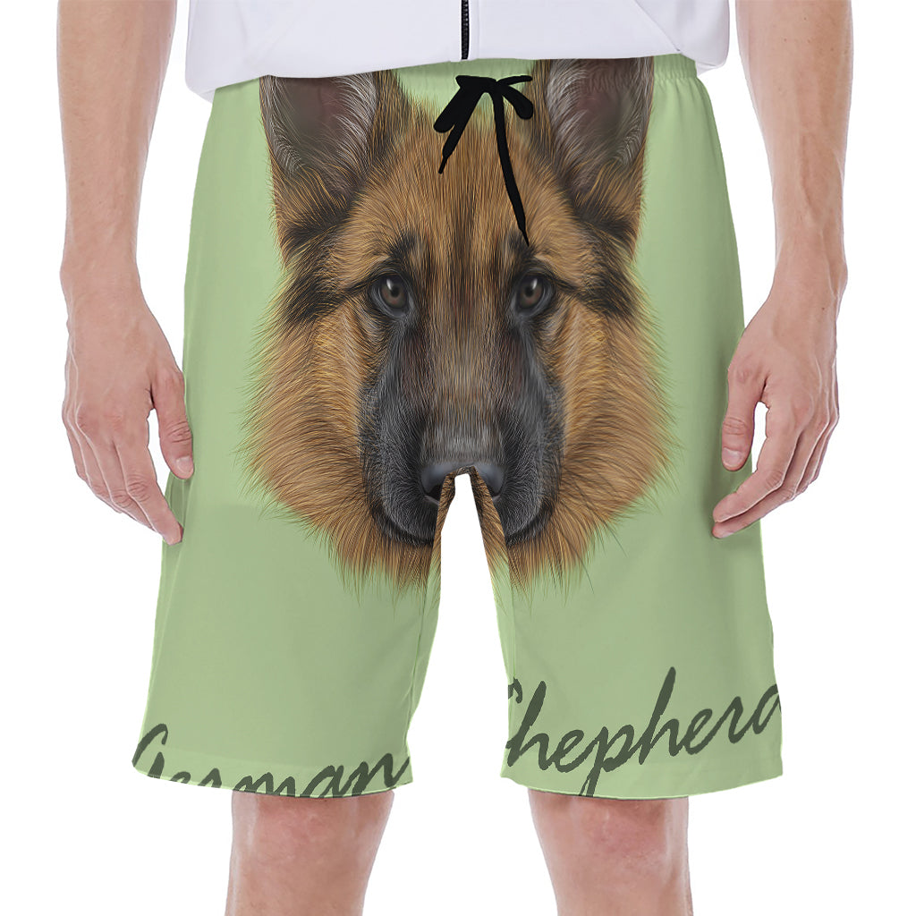German Shepherd Dog Portrait Print Men's Beach Shorts