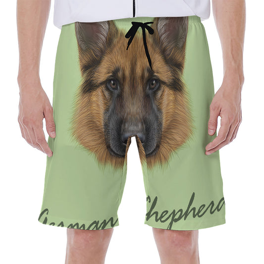 German Shepherd Dog Portrait Print Men's Beach Shorts