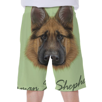 German Shepherd Dog Portrait Print Men's Beach Shorts