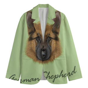 German Shepherd Dog Portrait Print Men's Cotton Blazer