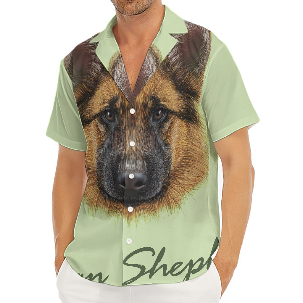 German Shepherd Dog Portrait Print Men's Deep V-Neck Shirt