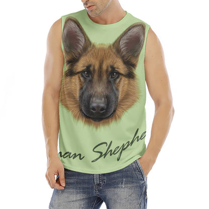 German Shepherd Dog Portrait Print Men's Fitness Tank Top