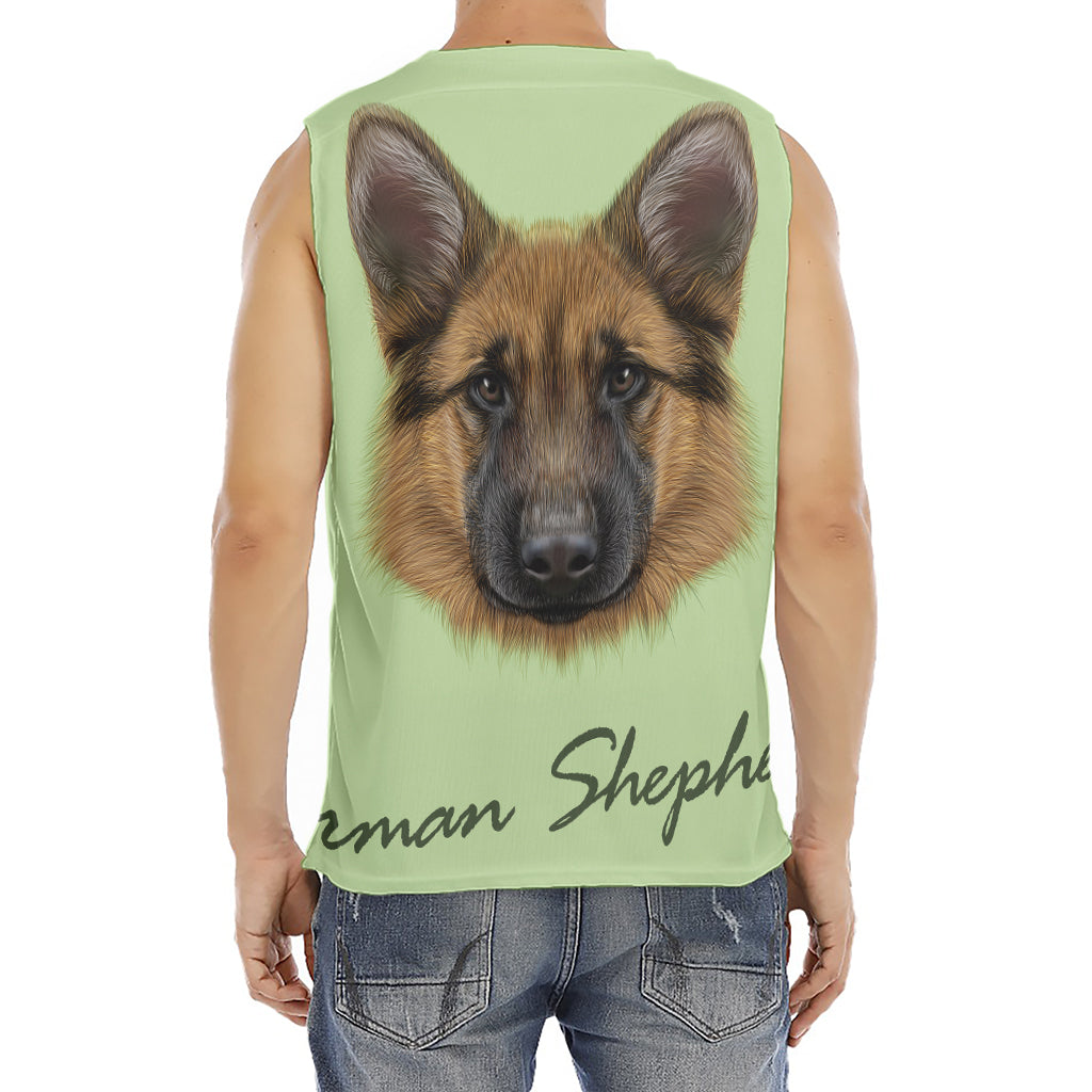 German Shepherd Dog Portrait Print Men's Fitness Tank Top