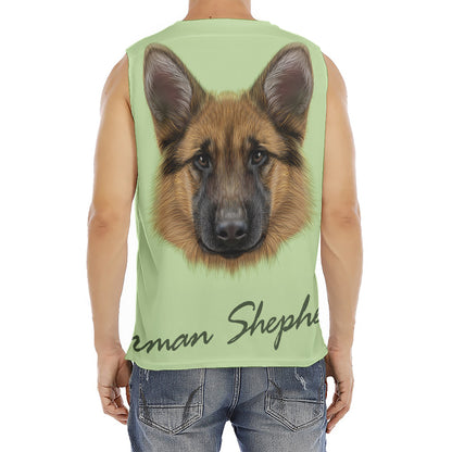 German Shepherd Dog Portrait Print Men's Fitness Tank Top