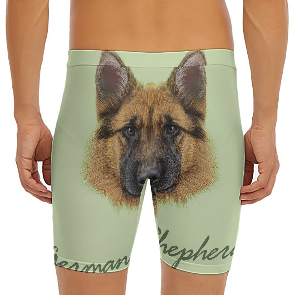 German Shepherd Dog Portrait Print Men's Long Boxer Briefs