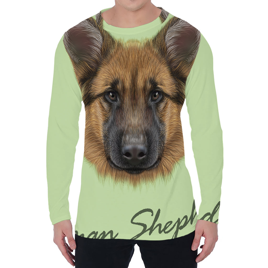 German Shepherd Dog Portrait Print Men's Long Sleeve T-Shirt