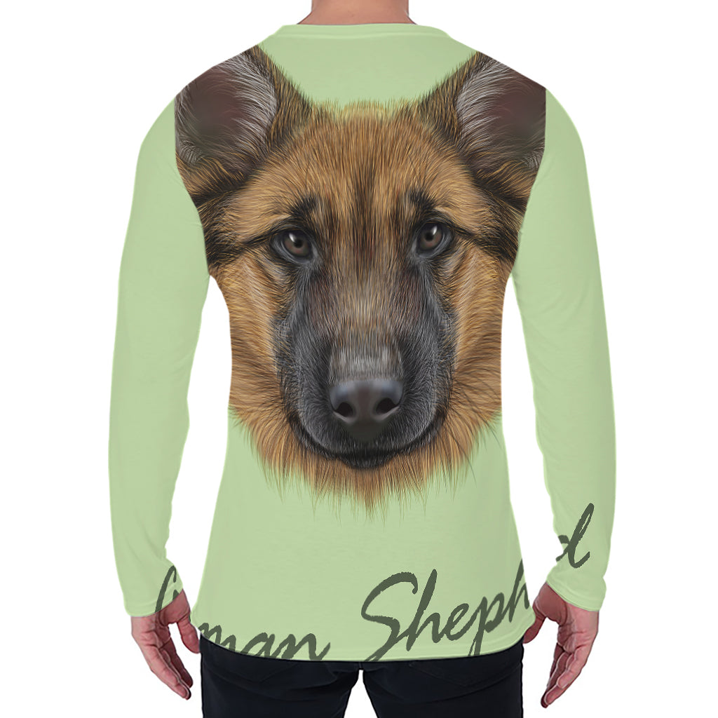 German Shepherd Dog Portrait Print Men's Long Sleeve T-Shirt