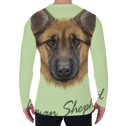 German Shepherd Dog Portrait Print Men's Long Sleeve T-Shirt
