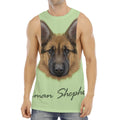 German Shepherd Dog Portrait Print Men's Muscle Tank Top