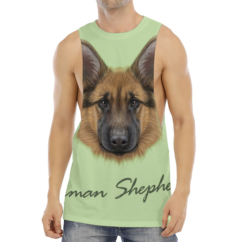 German Shepherd Dog Portrait Print Men's Muscle Tank Top