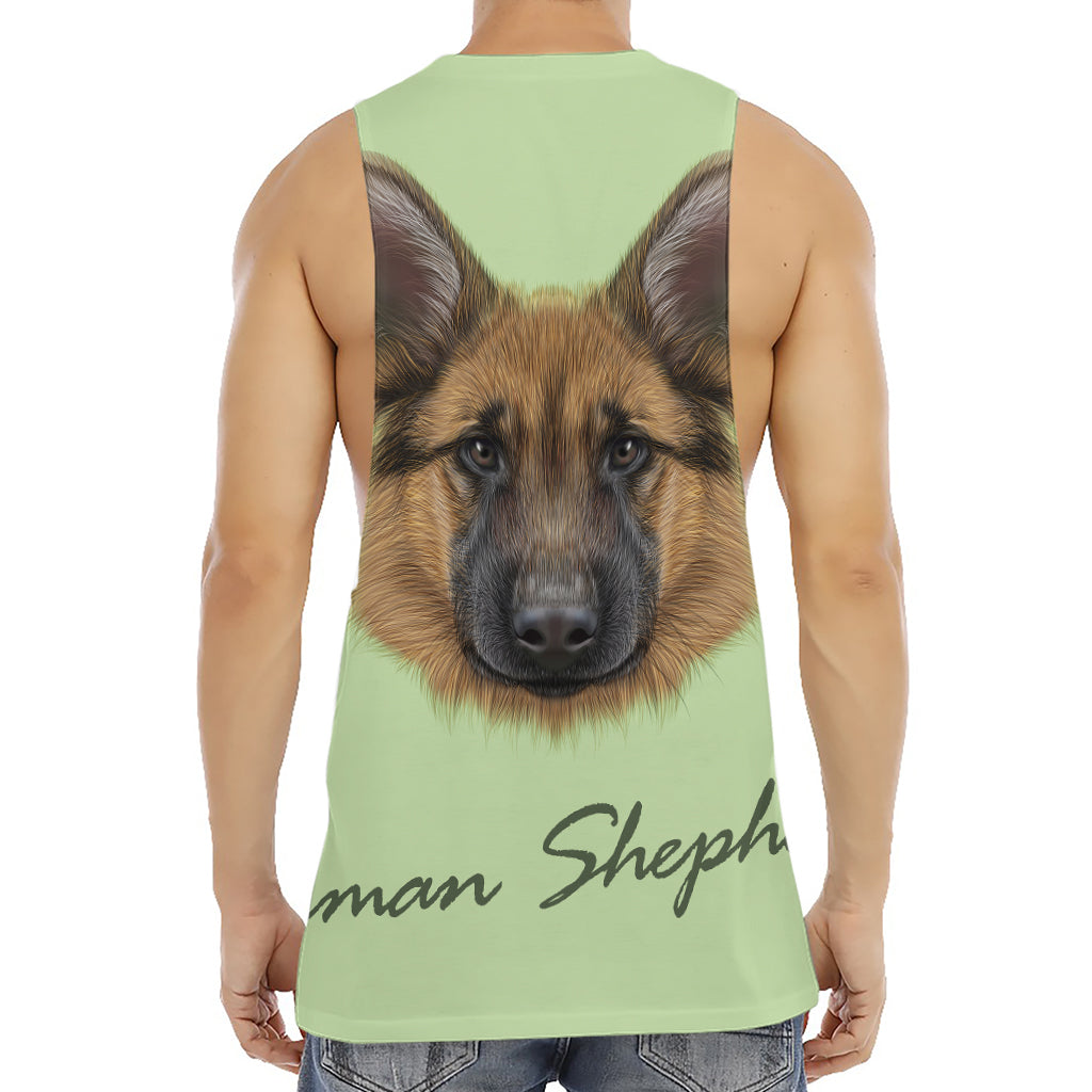 German Shepherd Dog Portrait Print Men's Muscle Tank Top