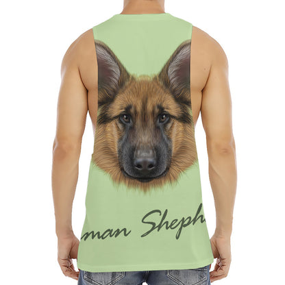 German Shepherd Dog Portrait Print Men's Muscle Tank Top