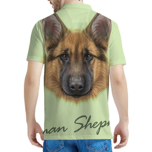 German Shepherd Dog Portrait Print Men's Polo Shirt