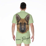German Shepherd Dog Portrait Print Men's Rompers