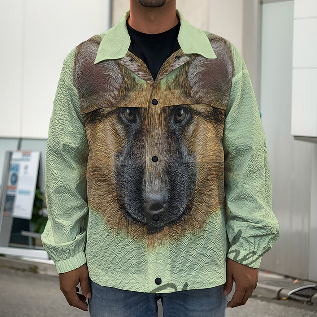 German Shepherd Dog Portrait Print Men's Shirt Jacket