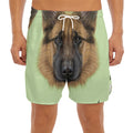 German Shepherd Dog Portrait Print Men's Split Running Shorts