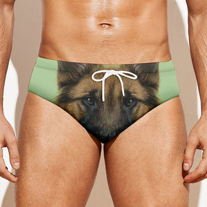 German Shepherd Dog Portrait Print Men's Swim Briefs