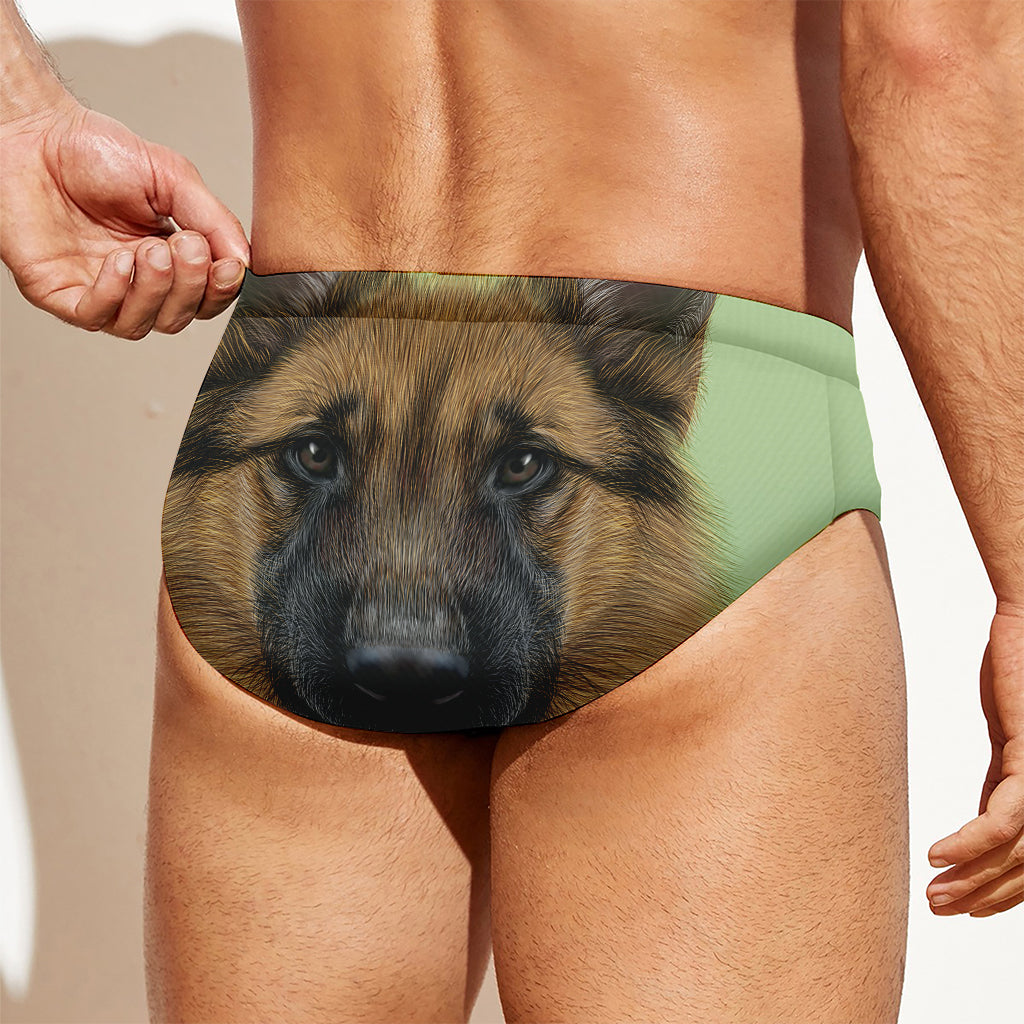 German Shepherd Dog Portrait Print Men's Swim Briefs