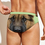 German Shepherd Dog Portrait Print Men's Swim Briefs