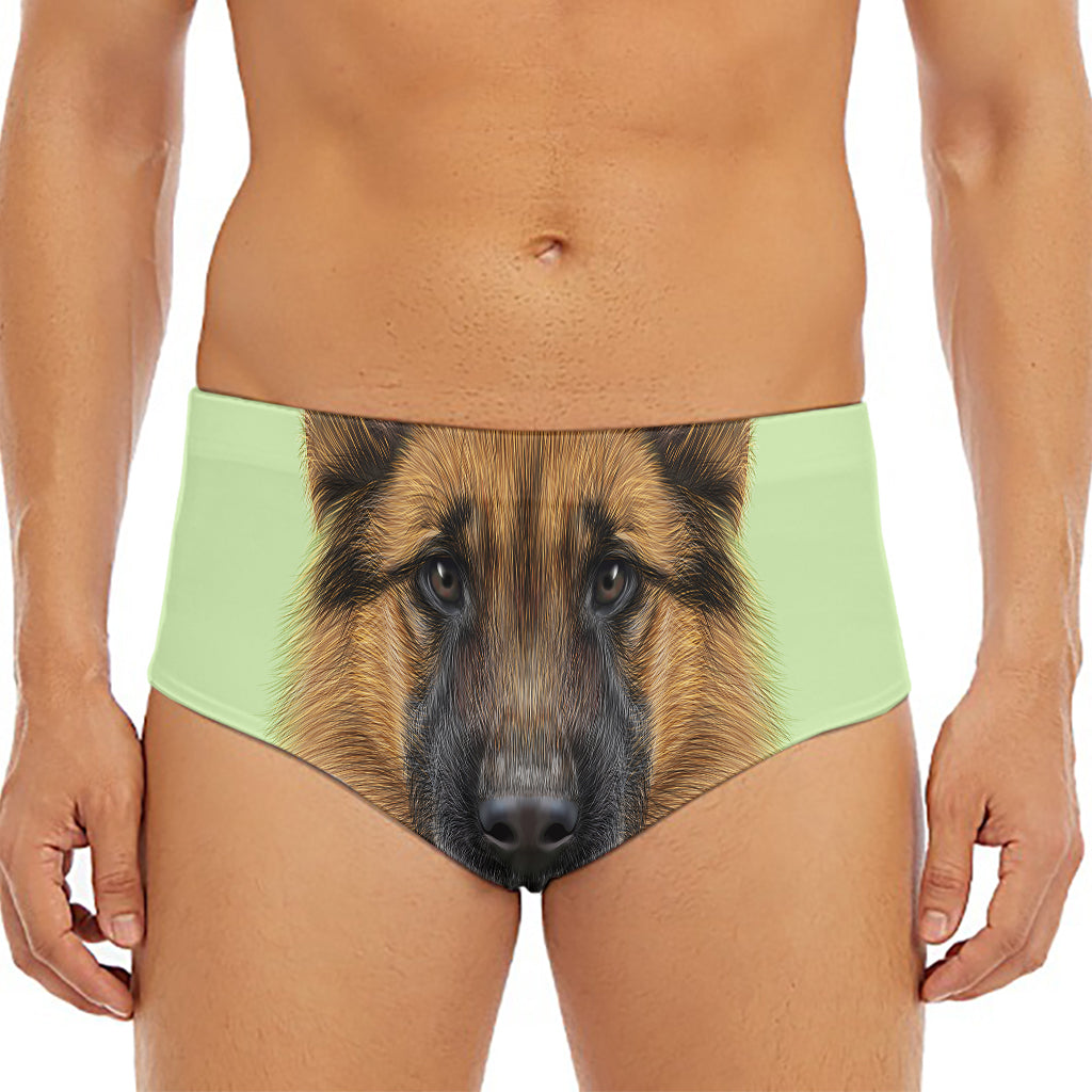 German Shepherd Dog Portrait Print Men's Triangle Swim Briefs