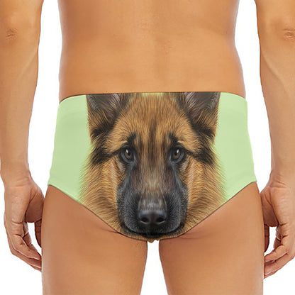 German Shepherd Dog Portrait Print Men's Triangle Swim Briefs