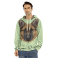 German Shepherd Dog Portrait Print Men's Velvet Pullover Hoodie
