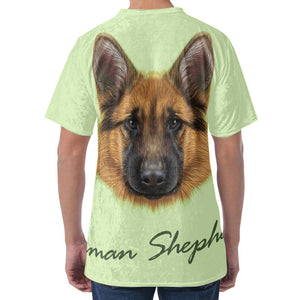 German Shepherd Dog Portrait Print Men's Velvet T-Shirt