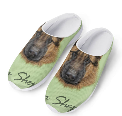 German Shepherd Dog Portrait Print Mesh Casual Shoes
