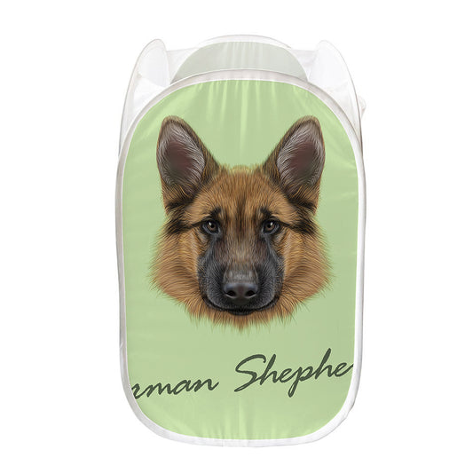 German Shepherd Dog Portrait Print Mesh Laundry Hamper