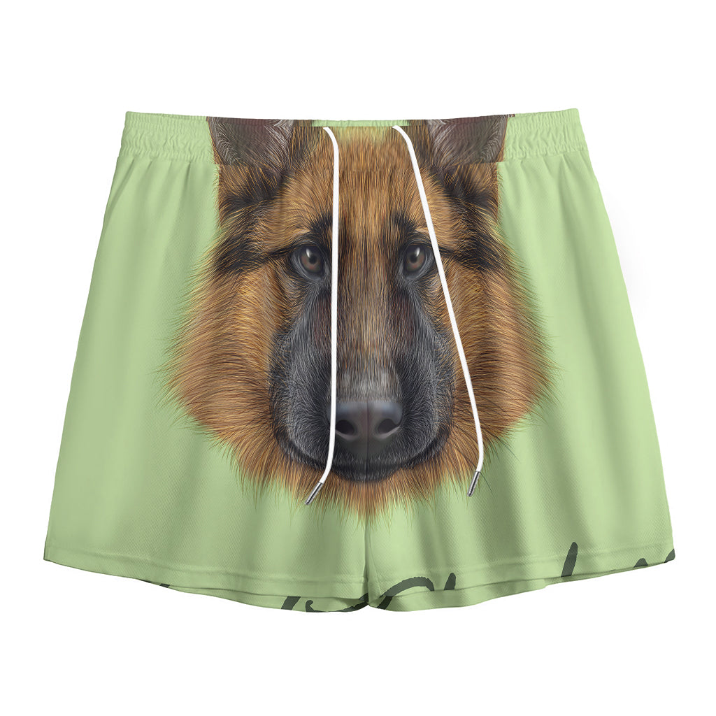 German Shepherd Dog Portrait Print Mesh Shorts