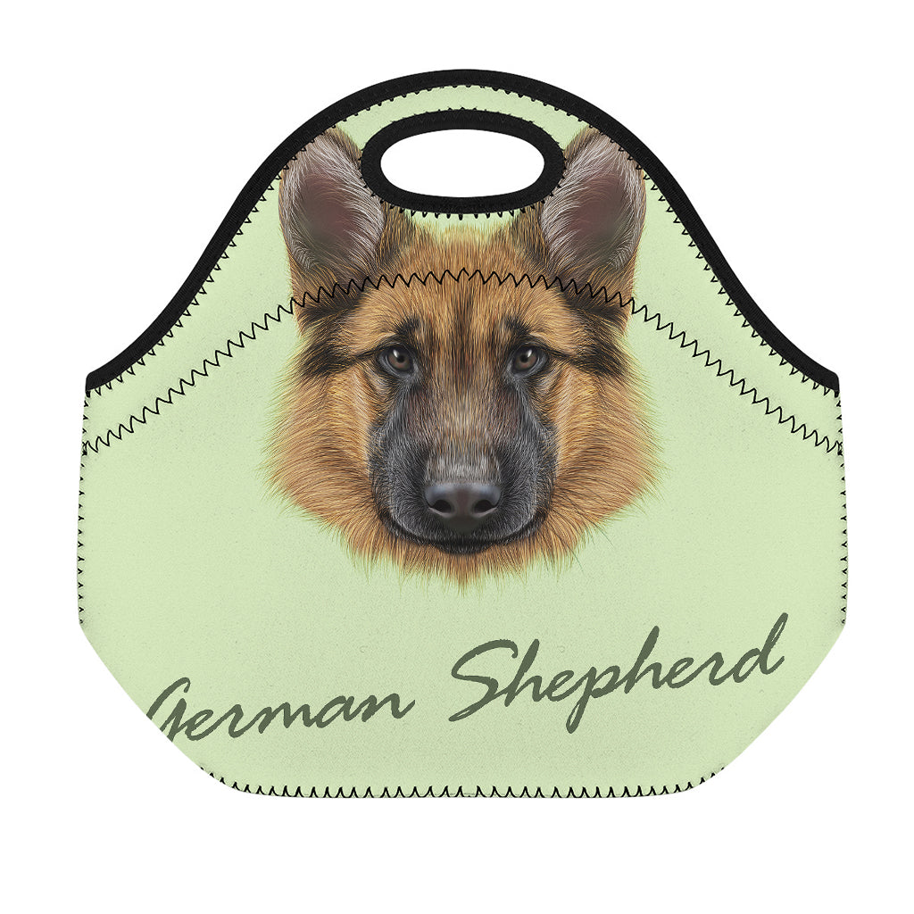 German Shepherd Dog Portrait Print Neoprene Lunch Bag